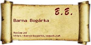 Barna Bogárka névjegykártya